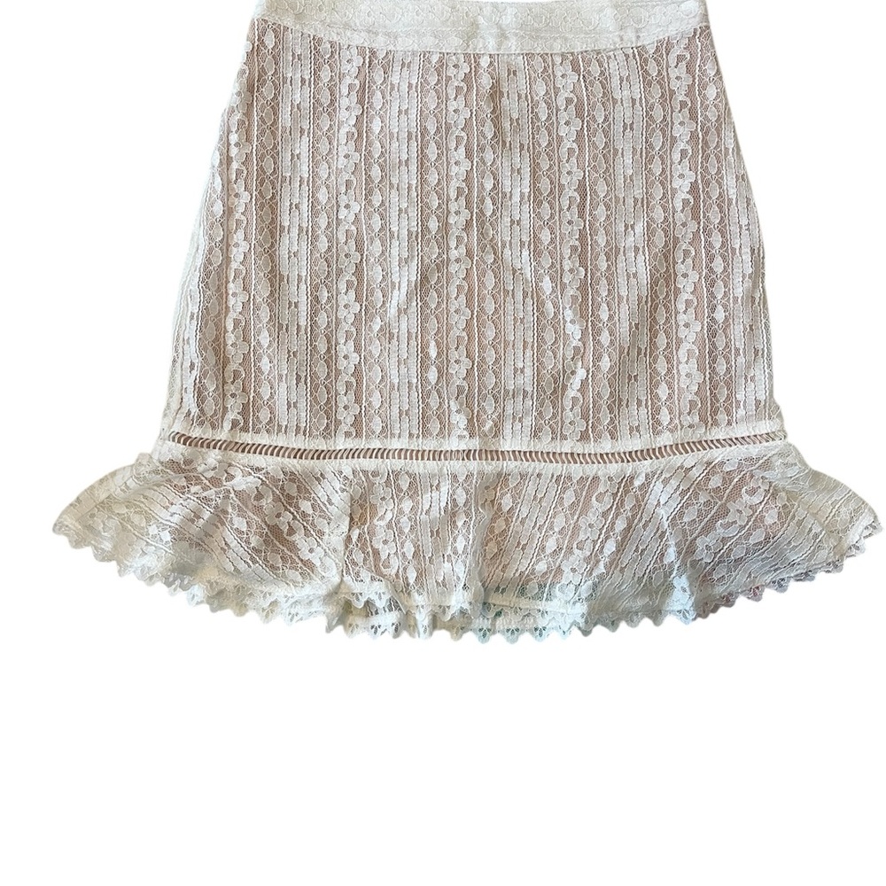 Lost and Wander cream lace skirt